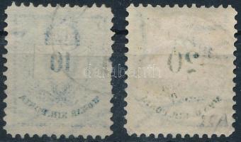 1881 10kr + 20kr gépszínátnyomattal