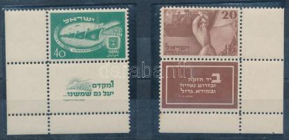 Izrael 1950 Függetlenség ívsarki tabos sor Mi 30-31 (Mi EUR 650.-)