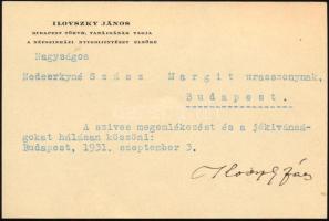 Ilovszky János (1888. május 20 - Keszthely, 1953. december 28.) kereskedő, országgyűlési képviselő, ...