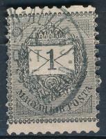 1889 1kr elektro bélyeg nagyon keskenyre fogazva