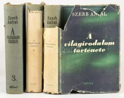 Szerb Antal: A világirodalom története. I-III. köt. [Teljes.] Bp., 1942, Révai. Kiadói egészvászon-k...