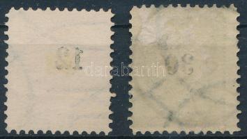 1889 12kr + 30kr az értékszám gépszínátnyomatával