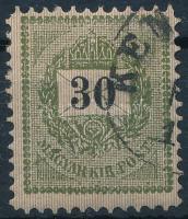 1888 30kr sztereotip bélyeg nagy lemezhibával a "MAGYAR" szónál