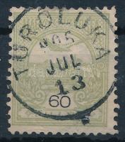 1904 Turul 60f ritka felvidéki "TURÓLUKA" bélyegzéssel