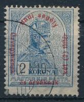 1915 Hadisegély II. 2K hiányos "és" szóval a felülnyomatban, elcsúszott felülnyomattal