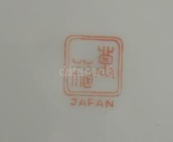 4 darab japán virágcsokor mintás dísztál, jelzett, hibátlan, d: 19 cm