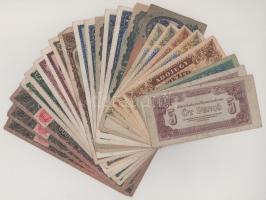 25db-os pengő bankjegy tétel, benne: 1941-1946. 10.000AP-10.000.000AP (6db) + 2P-1.000.000.000P (16d...
