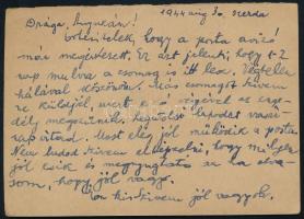 1944 Díjkiegészített levelezőlap "ZOMBOR"