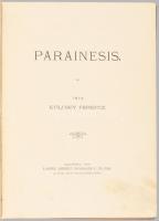 Kölcsey Ferencz: Parainesis. Bp., 1896, Lampel Róbert, 1 (címkép) t.+ 84 p. Kiadói dekoratív, aranyo...