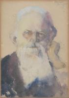 Bathó Lajos (1920-23 körül a Képzőművészeti Főiskola növendéke): Szakállas férfi portréja, 1925. Akv...