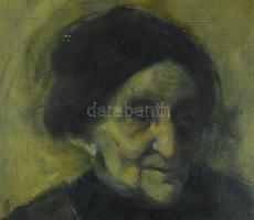 Bathó Lajos (1920-23 körül a Képzőművészeti Főiskola növendéke): Idős hölgy portréja. Olaj, karton, ...