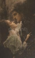 cca 1895 Gustav Klimt (1862-1918): L'Amour / Liebe / Love, kollotípia, papír, jelzett a dúcon, ...