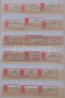 122 db ragjegy, 46 db öntapadós és 12 db IPH öntapadós gépi bélyeg kis méretű berakóban