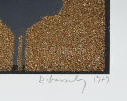 Záborszky Gábor (1950-2023): Forgatás, 1979. Szerigráfia, papír, jelzett, számozott (8/8), 41x30 cm....