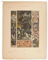 cca 1895 Carl Otto Czeschka (1878-1960) Chase /Jagd / Hunting, kollotípia, papír, jelzett a dúcon, I...