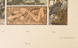 cca 1895 Carl Otto Czeschka (1878-1960) Chase /Jagd / Hunting, kollotípia, papír, jelzett a dúcon, I...