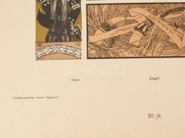 cca 1895 Carl Otto Czeschka (1878-1960) Chase /Jagd / Hunting, kollotípia, papír, jelzett a dúcon, I...