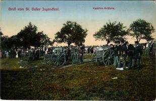 Sankt Gallen, Jugendfest, Kadetten-Artillerie. L. Kirschner-Engler. Photo von Schalch &amp; Ebin...
