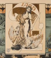 cca 1895 Koloman Moser (1868-1918): Jagd. Fischerei./ Rudersport. Radfahrsport, kollotípia, papír, j...