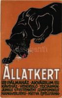 Budapest XIV. Budapest Székesfővárosi Állatkert reklámlapja: fekete párduc. Székesfővárosi Házinyomd...
