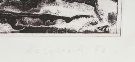 Kelemen Károly (1948-2024): Felhőkertész, 1976. Rézkarc, papír, jelzett, hátoldalán próbanyomat V. b...