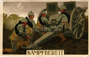 1915 Kampfbereit / WWI German military art postcard. litho s: W. I. (EM)