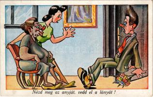 1947 Nézd meg az anyját, vedd el a lányát! / Hungarian humour art postcard