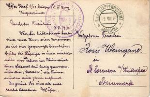 1916 Jagodina, vasúti híd, vonat, gőzmozdony / railway bridge, train, locomotive. photo + "K.u....