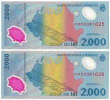 Románia 1999. 2000L "Napfogyatkozás" (2x) sorszámkövetők T:UNC
Romania 1999. 2000 Lei &qu...