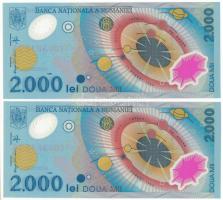Románia 1999. 2000L "Napfogyatkozás" (2x) sorszámkövetők T:UNC
Romania 1999. 2000 Lei &qu...