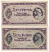 1945. 100P "E 014" büntetés szóban lemezhiba nélkül + 100P "E 368" XF tartású tá...
