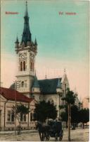 Kolozsvár, Cluj; Ferenc József úti református templom, lovaskocsi. Lehota Anna kiadása / Calvinist c...