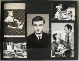 cca 1930-2000 Családi fotóalbum összesen kb. 200 db fotóval (portrék, esküvői fotók, stb.), közte Fa...