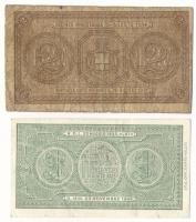 Olaszország 1914. 2L + 1944. 1L T:VG,F
Italy 1914. 2 Lire + 1944. 1 Lira C:VG,F
