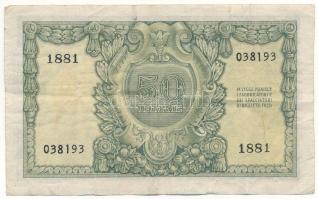 Olaszország 1951. 50L "1881 038193" T:F
Italy 1951. 50 Lire "1881 038193" C:F
...