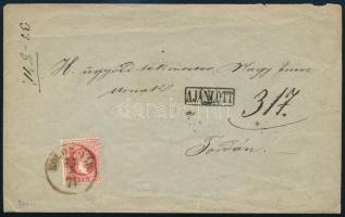 1871 3 x 5kr ajánlott levélen "KOLOZSVÁR" - "THORDA"