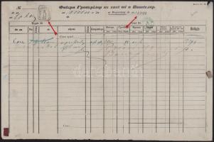 Románia 1861 Kocsiposta értékküldemények szállítójegyzéke kék "JASSY" az első évszámos bél...