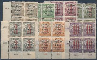 Nyugat-Magyarország VI. 1921 Teljes sor ívsarki 4-es tömbökben, Bodor vizsgálójellel (32.800)