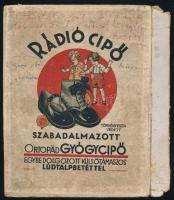 cca 1930 "Rádió cipő szabadalmazott ortopäd gyógycipő" kartondoboz tető, kissé viseltes ál...