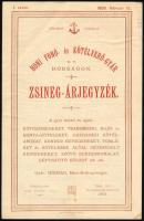 1908 Honi Fonó- és Kötélverő-Gyár Rt. Hódságon. Zsineg-árjegyzék. 1. sz. 1908. február 15. 3 sztl. l...
