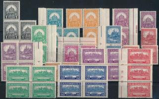 1926-1928 Pengő-fillér kis tétel stecklapon, összefüggések (73.700)