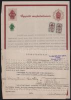 1944-1945 Békéscsaba, 3 db ügyvédi meghatalmazás, sok okmány- és illetékbélyeggel (közte "Orszá...