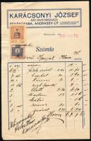 1913 Békéscsaba, 2 db női ruháról szóló számla, okmánybélyegekkel
