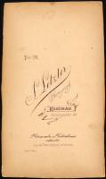 cca 1880 Elegáns fiatal hölgy tollas kalapban, kabinetfotó Letzter Simon kassai műterméből, körbevág...