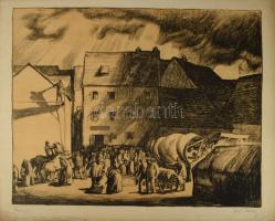 Fritz Zerritsch (1888-1985): Markt. Litográfia, papír. Jelzett. Próbanyomat. 39,5 x 50 cm

Fritz Z...