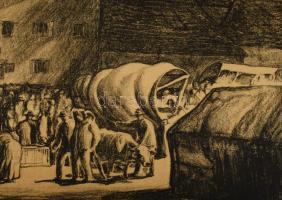 Fritz Zerritsch (1888-1985): Markt. Litográfia, papír. Jelzett. Próbanyomat. 39,5 x 50 cm

Fritz Z...