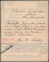 1894 31kr díjjegyes zárt távirat "GÖNCZ" - "HIDAS-NÉMETHI" - Wien, 30kr hitelezv...