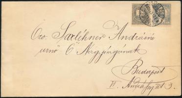 1900.febr.12. Helyi nyomtatvány boríték 1f + 1kr vegyes bérmentesítéssel, lezáratlan boríték ( csak ...