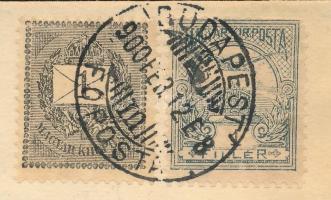 1900.febr.12. Helyi nyomtatvány boríték 1f + 1kr vegyes bérmentesítéssel, lezáratlan boríték ( csak ...