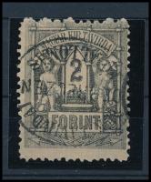 1873 Távírda kőnyomat 2Ft egykörös "DEBRECZEN" szép és ritka! (15.000)